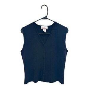 Vintage Y2K Era Worthington Black V-Neck Sweater Vest Size Small